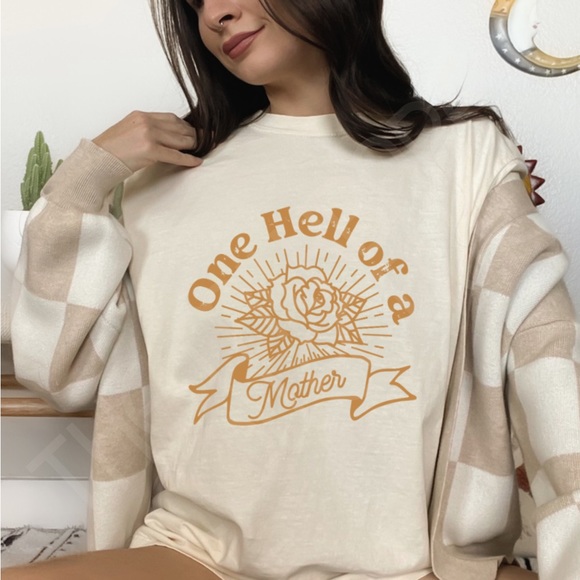 Comfort Colors One Hell of a Mother Graphic Tee Shirt - Picture 4 of 10